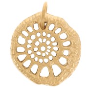 Colgantes de concha de forma irregular 20x18 mm - Acero inoxidable 316L dorado x2|raw }}