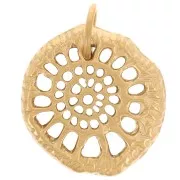 Colgantes de concha de forma irregular 20x18 mm - Acero inoxidable 316L dorado x2