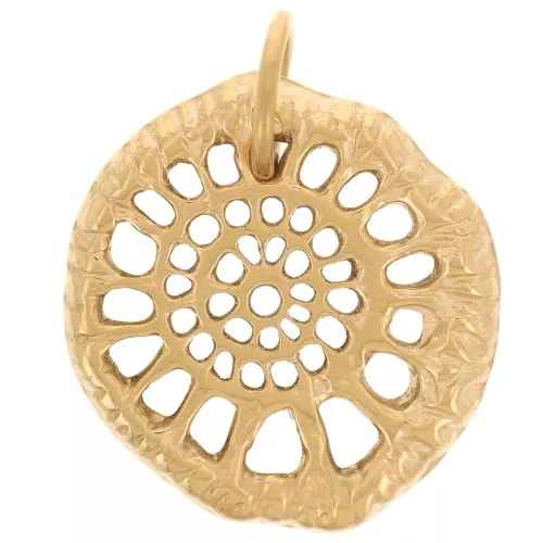 Colgantes de concha de forma irregular 20x18 mm - Acero inoxidable 316L dorado x2