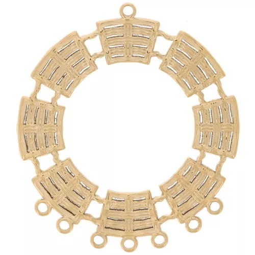 Colgantes candelabro redondos huecos de 31 mm - 7 anillos cerrados - Acero inoxidable 304L x2