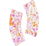 Tubo acrílico transparente 35x11mm - Magenta jaspeado x6