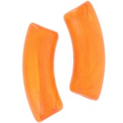 Cuentas acrílicas transparentes tubo curvo 35x11 mm - Naranja jaspeado x6