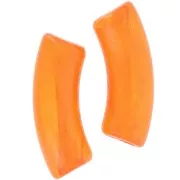 Tubo de cuentas curvadas 35x11 mm en acrílico transparente - Naranja jaspeado x6