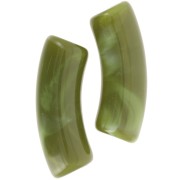 Perlas acrílicas transparentes 35x11 mm tubo curvo - Avocado Marble x6