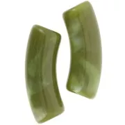 Perlas acrílicas transparentes 35x11 mm tubo curvo - Avocado Marble x6
