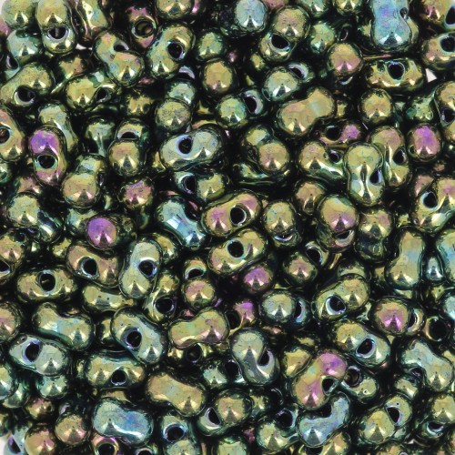 Cuentas Berry Beads Miyuki 4,5 x 2,5 mm BB-468 - Verde malaquita iris metalizado x 10 g