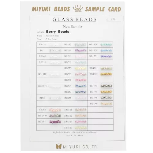 Carta de colores Miyuki - Berry Beads - Tarjeta de muestra (n°879)