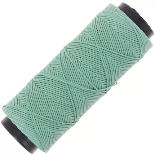 Slam Cord hilo plano de poliéster encerado para micro macramé 0,8 mm Verde musgo x100m
