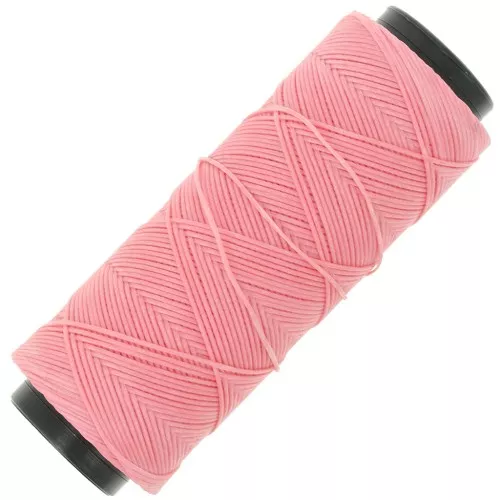 Slam Cord hilo plano de poliéster encerado para micro macramé 0,8 mm - Rosa x100m