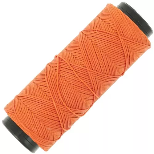 Slam Cord hilo plano de poliéster encerado para micro macramé 0,8 mm - Naranja x100m