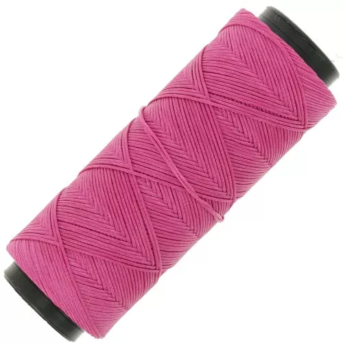 Slam Cord hilo plano de poliéster encerado para micro macramé 0,8 mm - Fucsia x100m