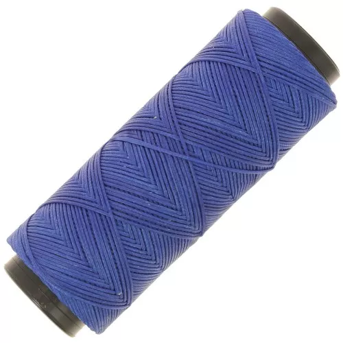 Slam Cord hilo plano de poliéster encerado para micro macramé 0,8 mm - Azul real x100m