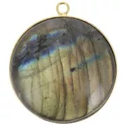 Engaste de colgante para cabujón base plana 30 mm - Dorado con oro fino x1