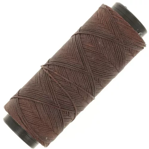 Slam Cord hilo plano de poliéster encerado para micro macramé 0,8 mm - Cacao x100m