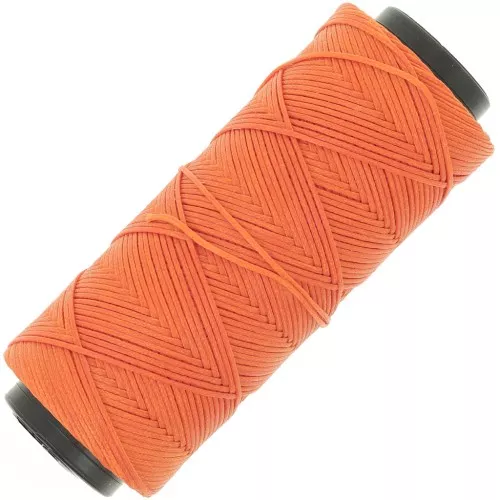 Slam Cord hilo plano de poliéster encerado para micro macramé 1 mm - Naranja x100m