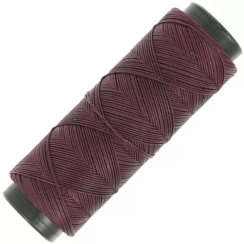 Slam Cord hilo plano de poliéster encerado para micro macramé 0,6 mm - Berenjena x100m