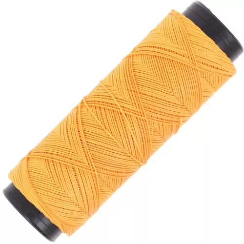 Slam Cord hilo plano de poliéster encerado para micro macramé 0,6 mm - Amarillo x100m