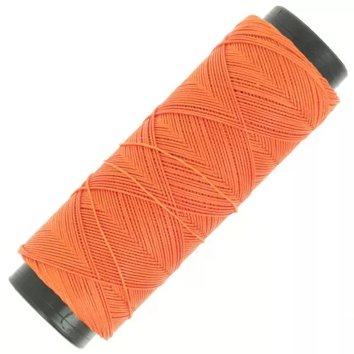 Slam Cord hilo plano de poliéster encerado para micro macramé 0,6 mm - Naranja x100m