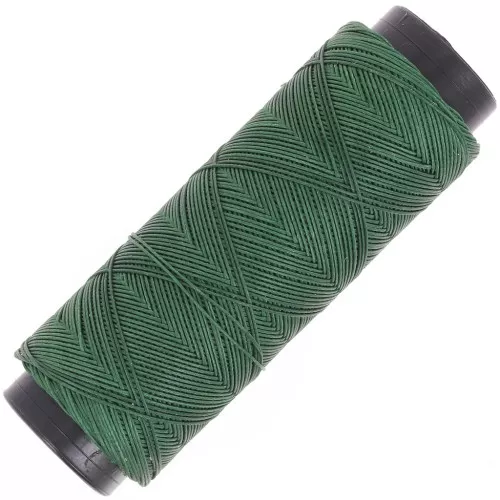 Slam Cord hilo plano de poliéster encerado para micro macramé 0,6 mm - Verde bosque x100m
