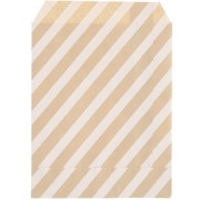 Bolsillos de papel kraft 17x13 cm - rayas - Marrón - Blanco x25