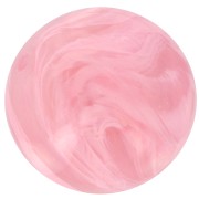 Cuentas redondas de 14 mm en resina translúcida - Rosa jaspeado x6