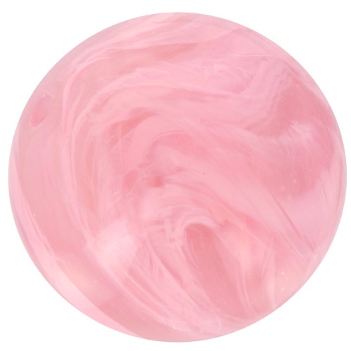 Cuentas redondas de 14 mm en resina translúcida - Rosa jaspeado x6