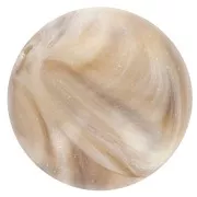 Cuentas redondas de 14 mm en resina opaca - Beige - Marrón jaspeado x6