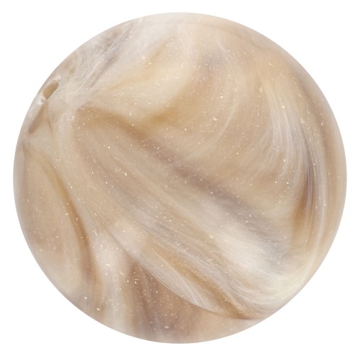 Cuentas redondas de 14 mm en resina opaca - Beige - Marrón jaspeado x6