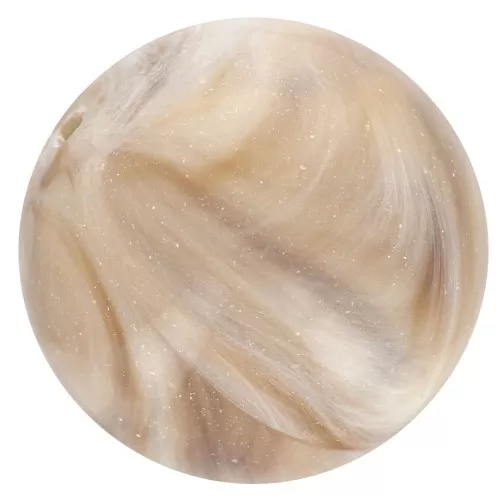 Cuentas redondas de 14 mm en resina opaca - Beige - Marrón jaspeado x6