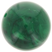 Cuentas redondas de 14 mm en resina translúcida - Verde oscuro jaspeado x6