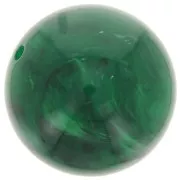 Cuentas redondas de 14 mm en resina translúcida - Verde oscuro jaspeado x6