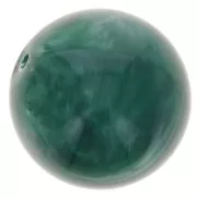Cuentas redondas de 14 mm en resina translúcida - Verde botella jaspeado x6