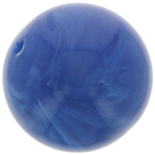 Cuentas redondas de 14 mm en resina opaca - Azul real jaspeado x6
