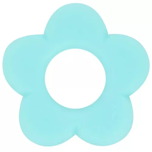 Colgante flor 21 mm en resina opaca - Aguamarina jaspeada mate x1