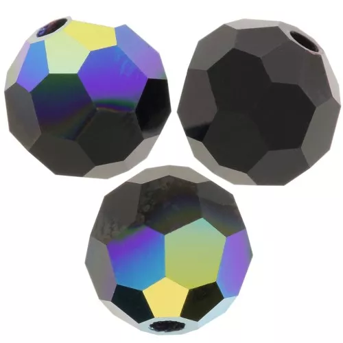 Preciosa perlas facetadas redondas - Perla redonda 5 mm - Jet AB x15