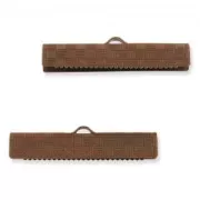 Terminales para apretar decorados 30 mm cobre antiguo x2