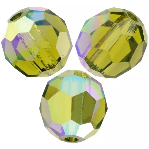 Preciosa perlas facetadas redondas - Perla redonda 5 mm - Olivine AB x15
