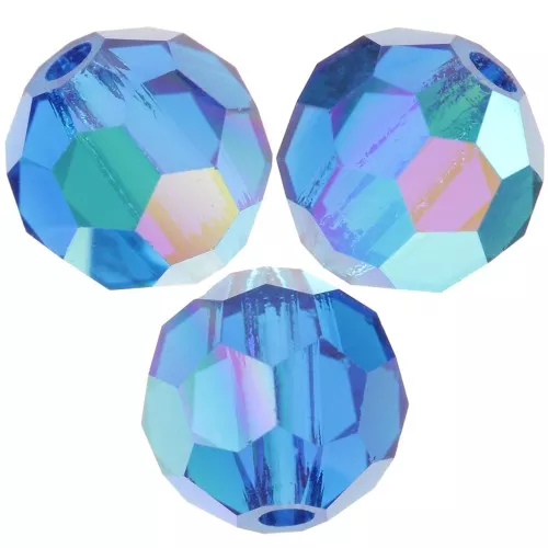 Preciosa perlas facetadas redondas - Cuenta redonda 5 mm - Capri Blue AB x15