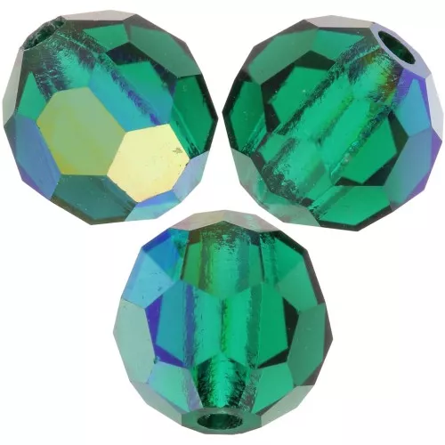 Preciosa perlas facetadas redondas - Perla redonda 5 mm - Emerald AB x15