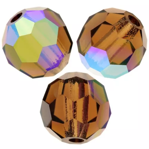 Preciosa perlas facetadas redondas - Perla redonda 5 mm -Smoked Topaz AB x15
