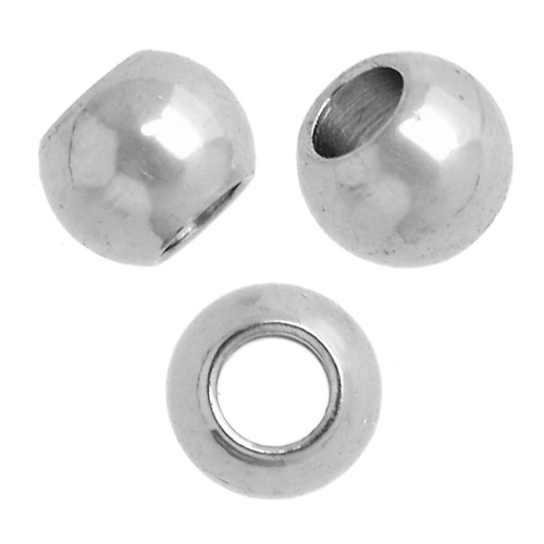 Perlas de 3 mm con orificio de 1,5 mm - Acero inoxidable 303 x10