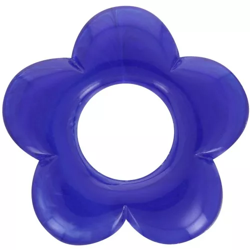 Colgante flor 21 mm en resina transparente - Lapis azul x1