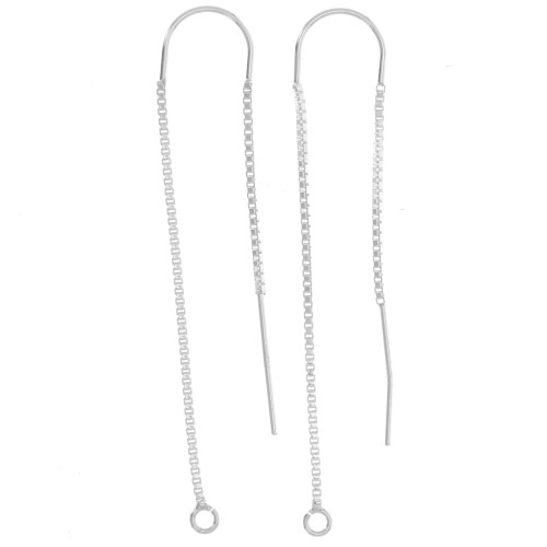 Pendientes de cadena Plata 925 50+45 mm x2