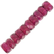 Cuentas arandalas Heishi facetadas 6x3 mm - Fucsia x25
