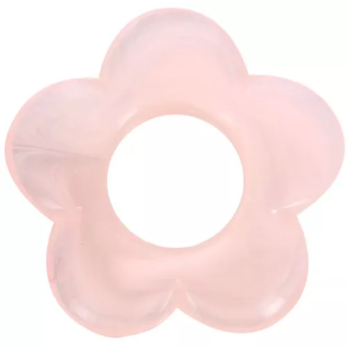 Colgante flor de resina translúcida 21 mm - Rosa claro jaspeado x1