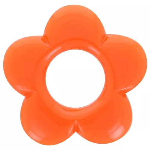 Colgante flor 21 mm en resina opaca - Naranja x1