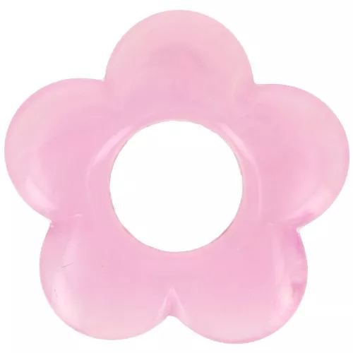 Colgante flor de resina translúcida 21 mm - Rosa jaspeada dragée x1