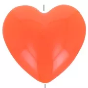 Cuenta corazón de resina opaca 26x27 mm - Naranja x1