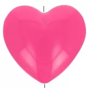 Cuenta corazón de resina opaca 26x27 mm - Rosa fucsia x1