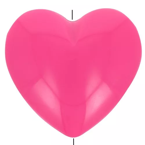 Cuenta corazón de resina opaca 26x27 mm - Rosa fucsia x1